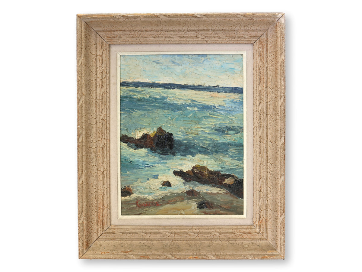 French La Baule Coastal Oil Painting