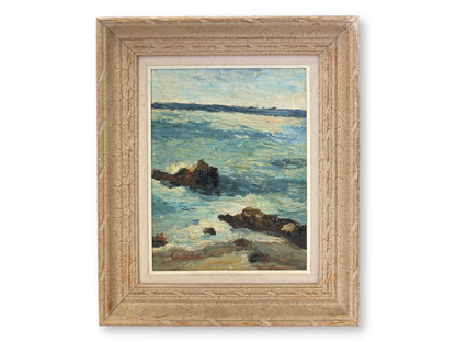 French La Baule Coastal Oil Painting