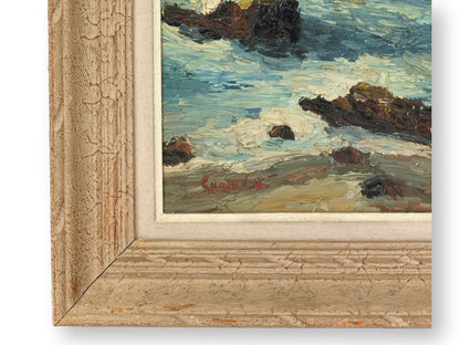 French La Baule Coastal Oil Painting
