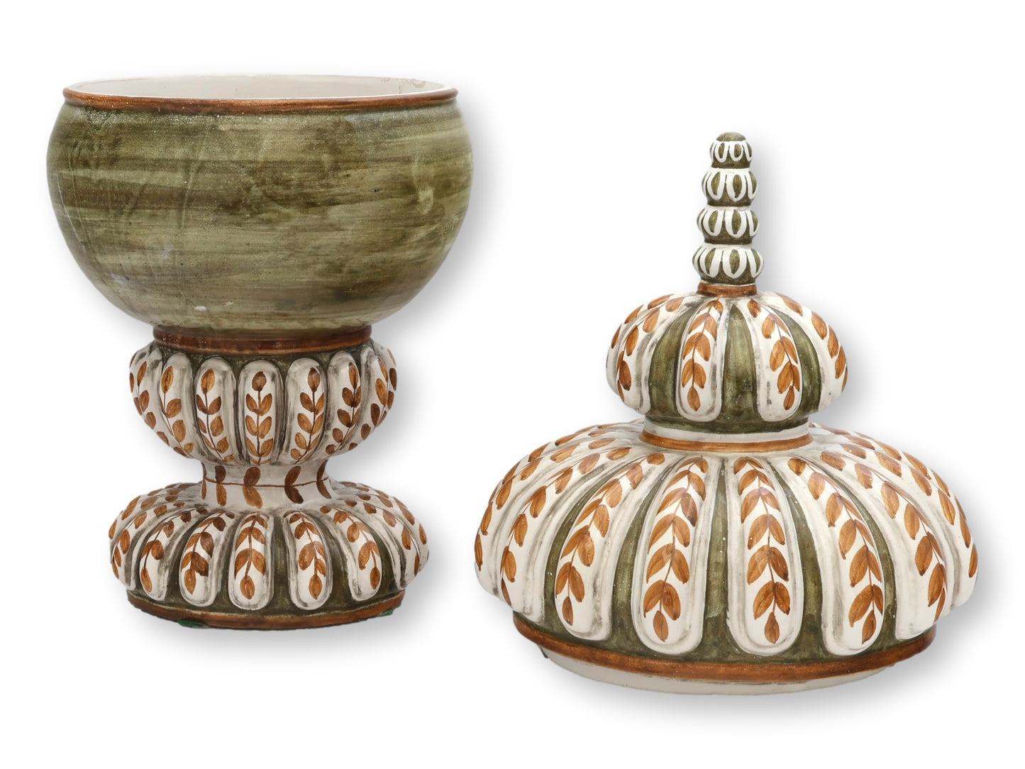 Midcentury Italian Faience Lidded Urn