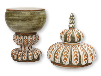 Midcentury Italian Faience Lidded Urn