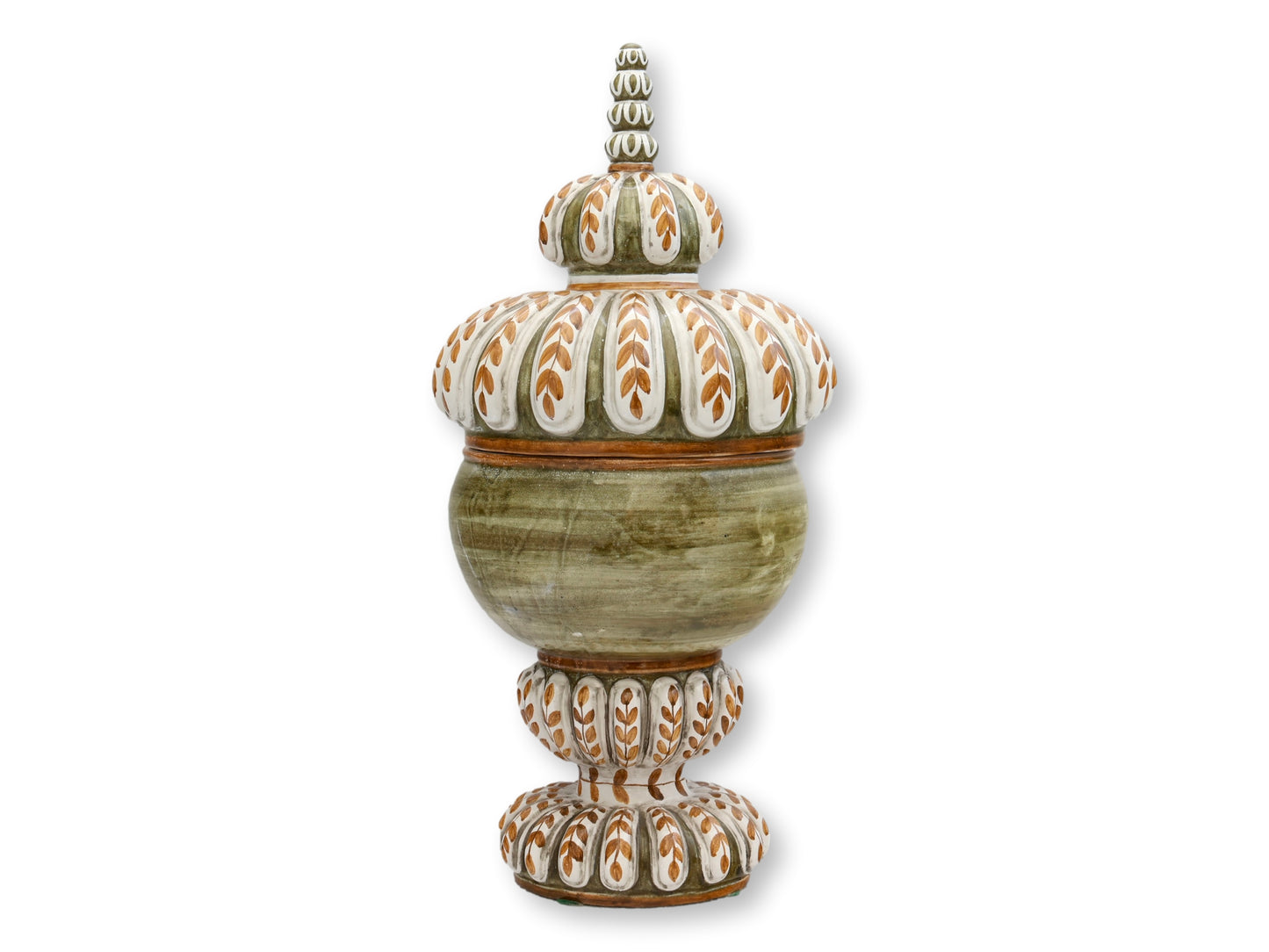 Midcentury Italian Faience Lidded Urn