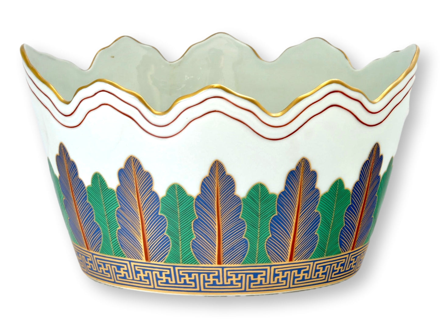 Mottahedeh Charleston Feather 10.5" Cache Pot