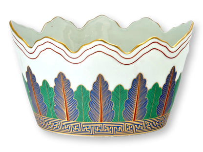 Mottahedeh Charleston Feather 10.5" Cache Pot