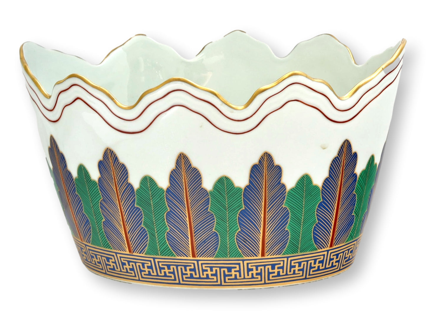 Mottahedeh Charleston Feather 10.5" Cache Pot