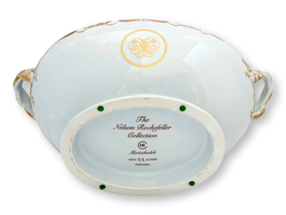 Nelson Rockefeller Collection Mottahedeh Golden Butterfly Covered Soup Tureen