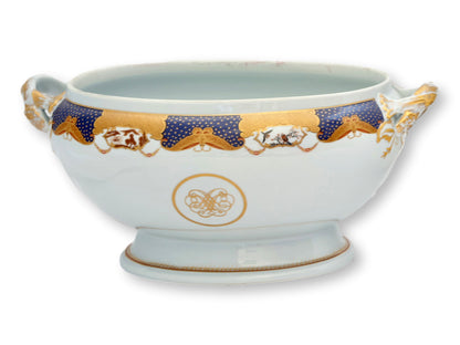 Nelson Rockefeller Collection Mottahedeh Golden Butterfly Covered Soup Tureen