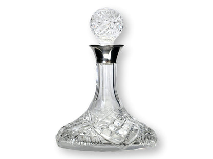 Sterling Cap Cut Crystal Petite Decanter