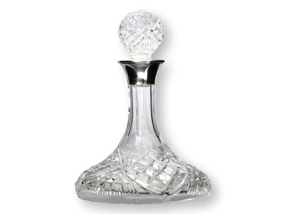 Sterling Cap Cut Crystal Petite Decanter