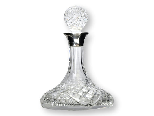 Sterling Cap Cut Crystal Petite Decanter