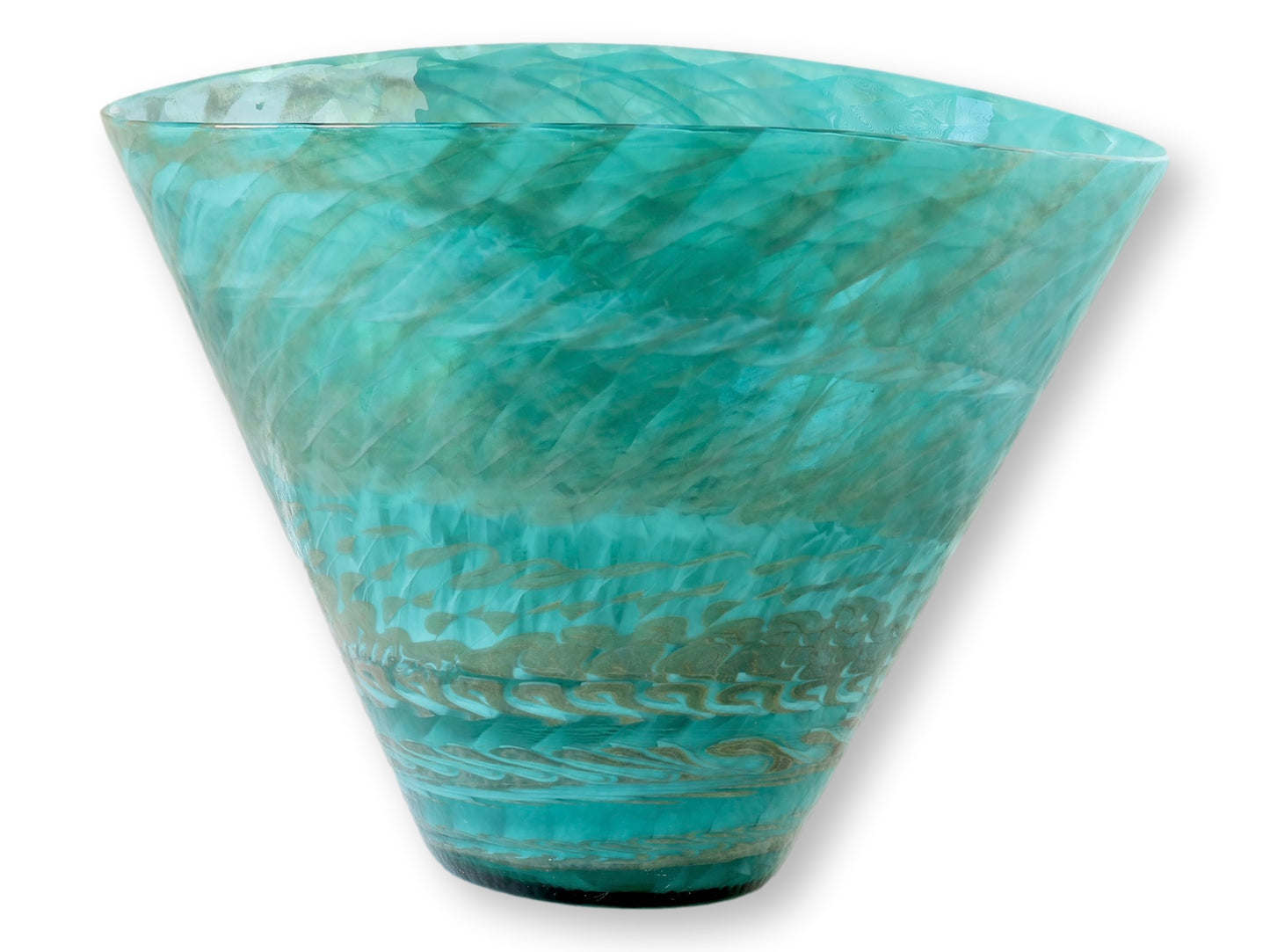 Aquamarine Italian Murano Glass Large Vase