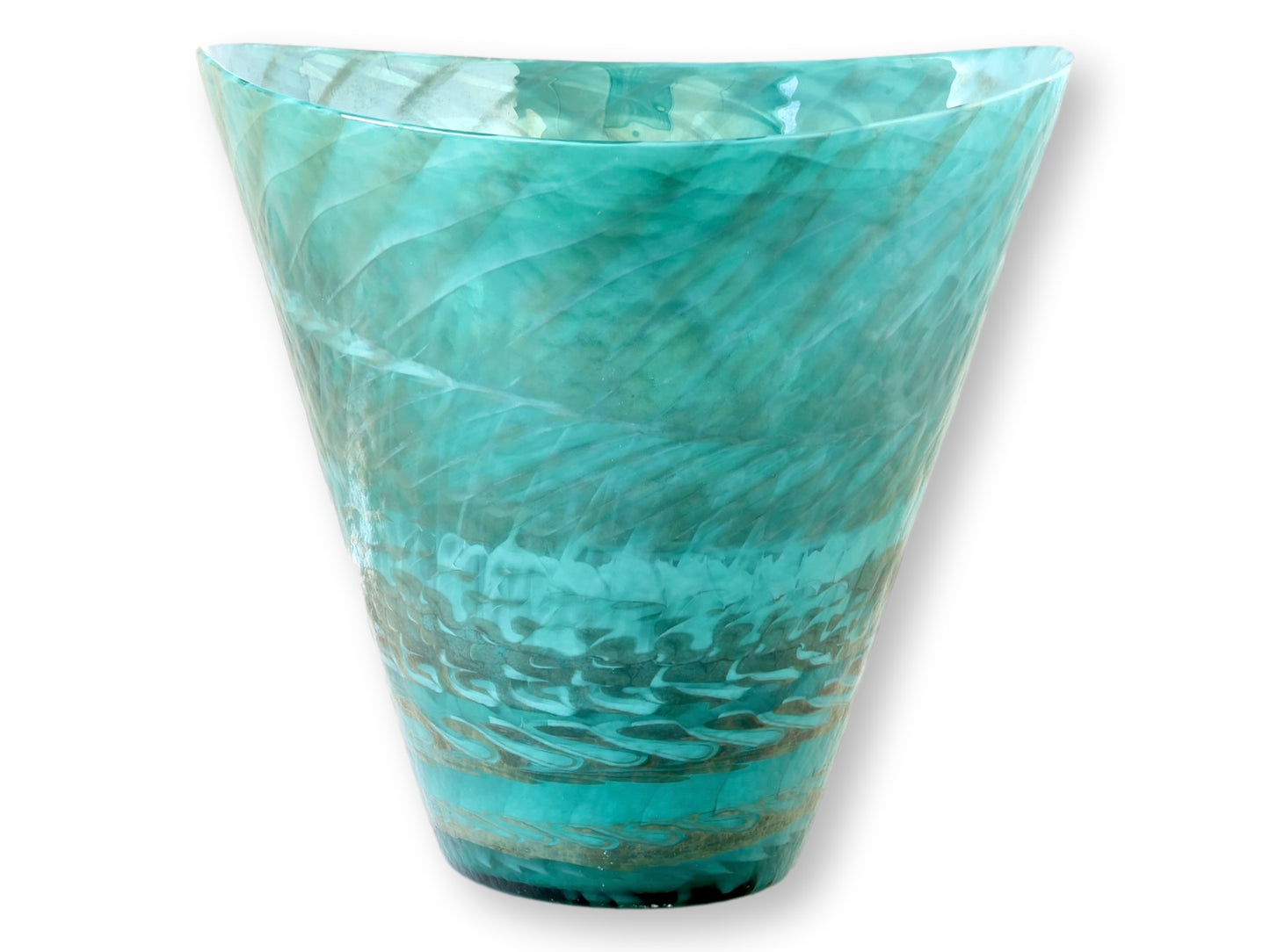 Aquamarine Italian Murano Glass Large Vase