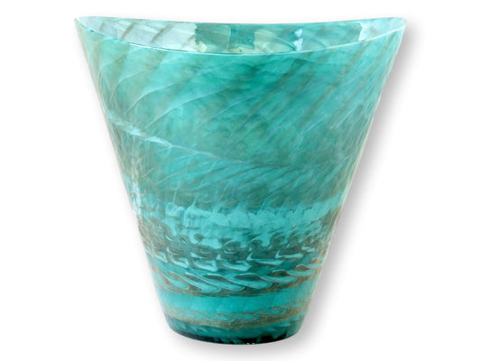 Aquamarine Italian Murano Glass Large Vase