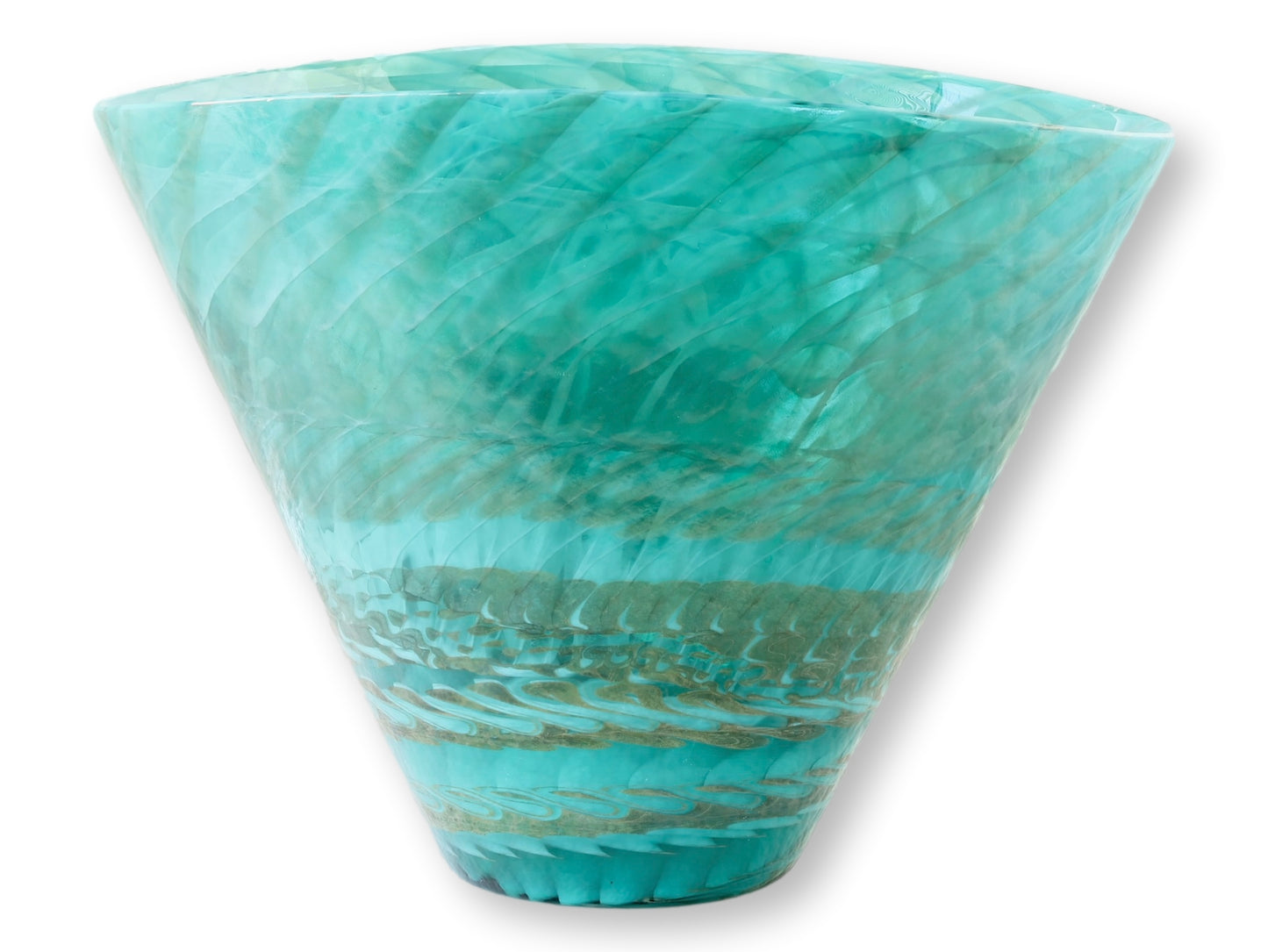 Aquamarine Italian Murano Glass Large Vase