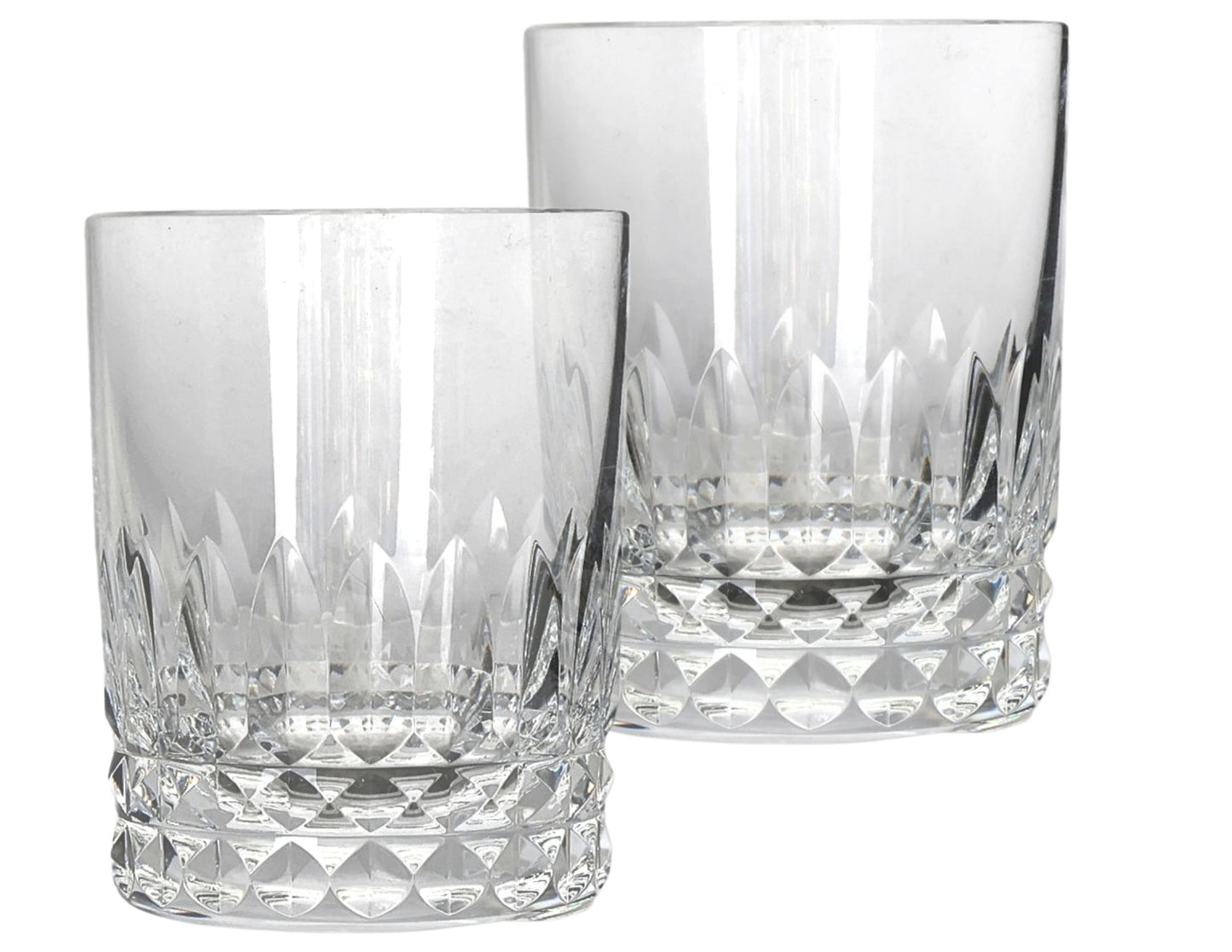 French Baccarat Piccadilly Double Old Fashioned Glasses, Pair