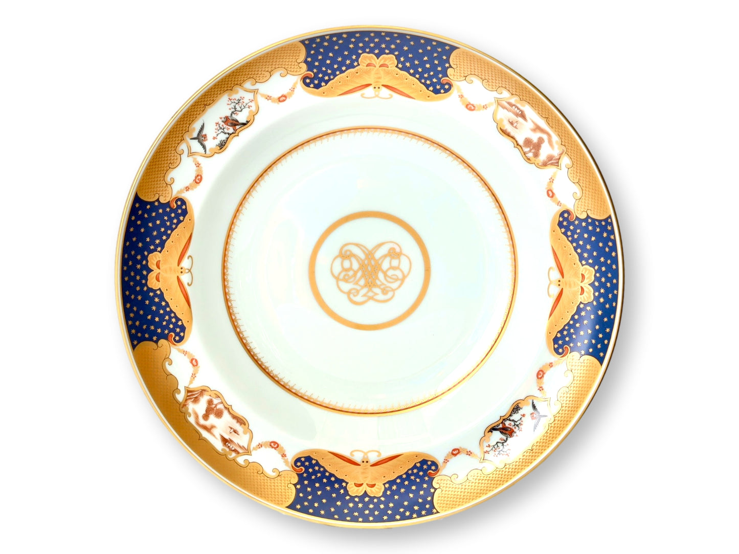 Mottahedeh Golden Butterfly Rim Soup Bowls, S/8