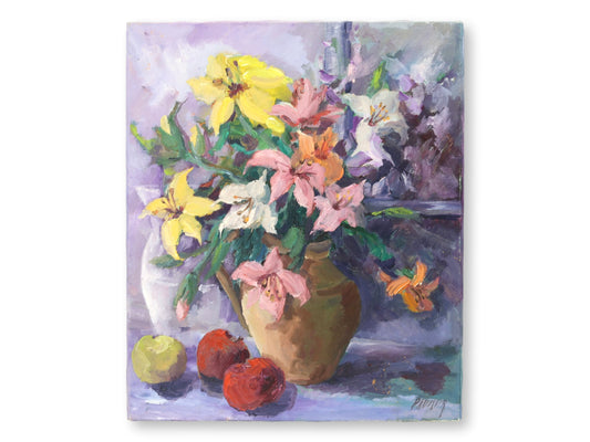 Liliane Paumier French Floral Still Life Oil Painting