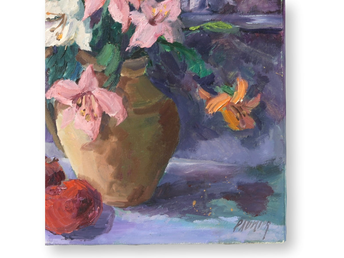 Liliane Paumier French Floral Still Life Oil Painting