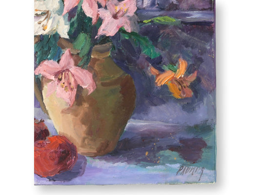 Liliane Paumier French Floral Still Life Oil Painting
