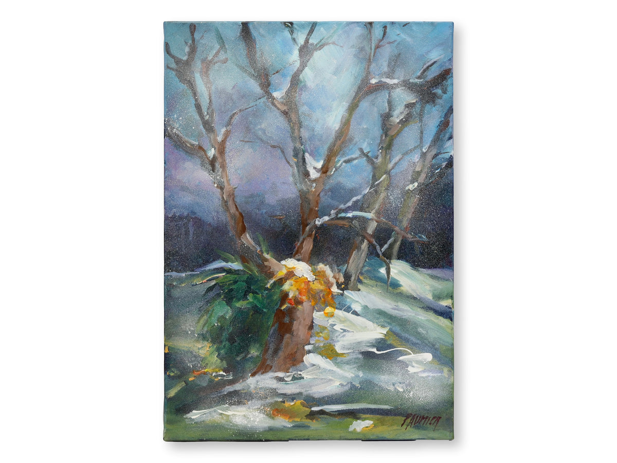 Liliane Paumier French Winter Landscape Oil Painting