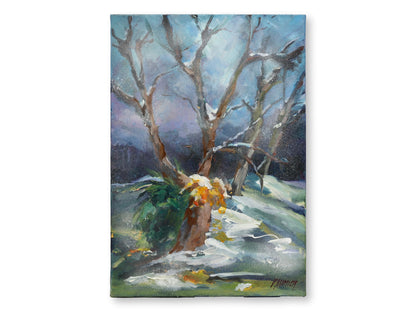 Liliane Paumier French Winter Landscape Oil Painting