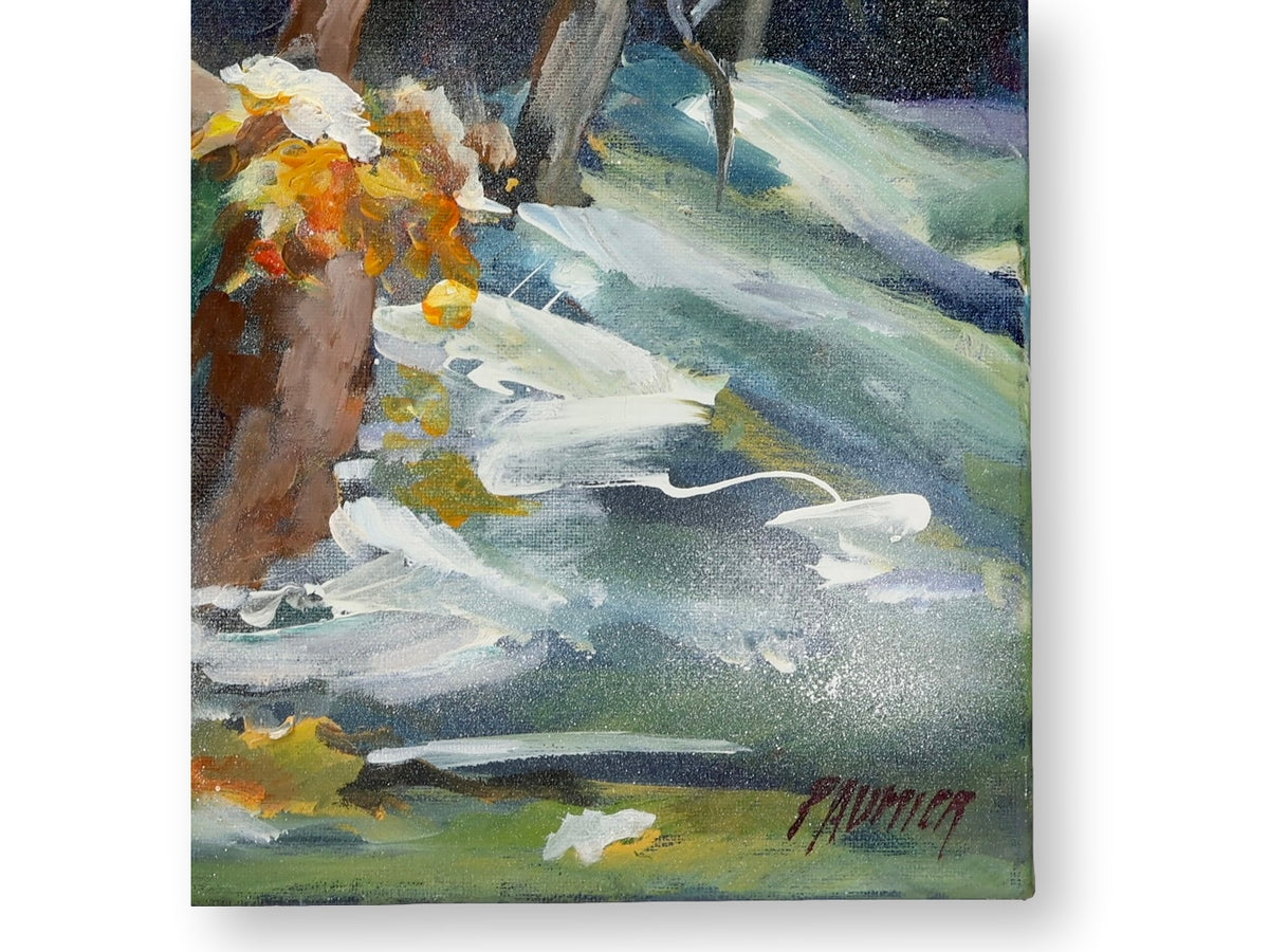 Liliane Paumier French Winter Landscape Oil Painting