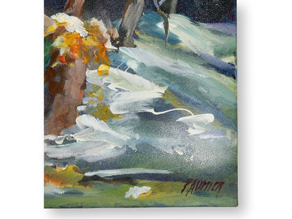 Liliane Paumier French Winter Landscape Oil Painting