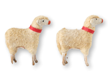 1940s German Matchstick-Leg Sheep, Set of 2
