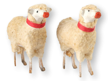 1940s German Matchstick-Leg Sheep, Set of 2