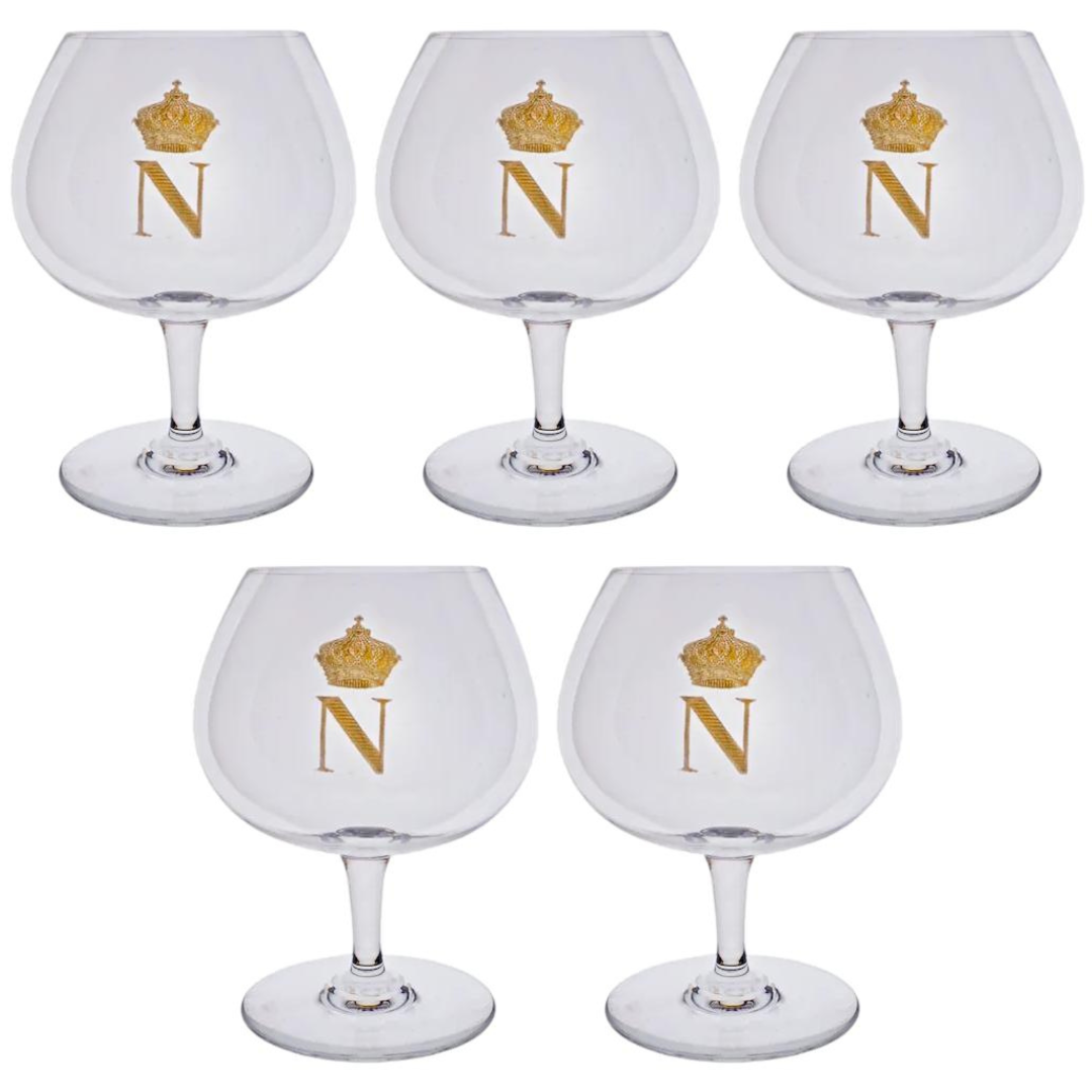 Early 1900s Baccarat Napoleon Brandy Glasses | Set of 5