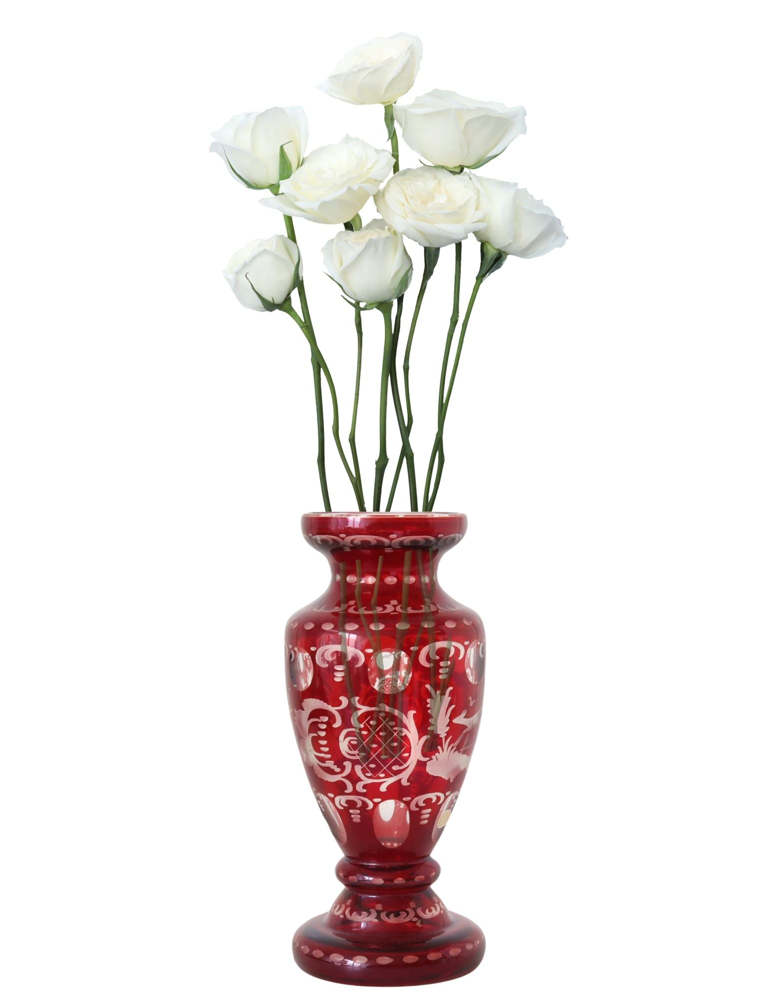 Bohemian Cut Crystal Red Vase – Rose Victoria Antiques