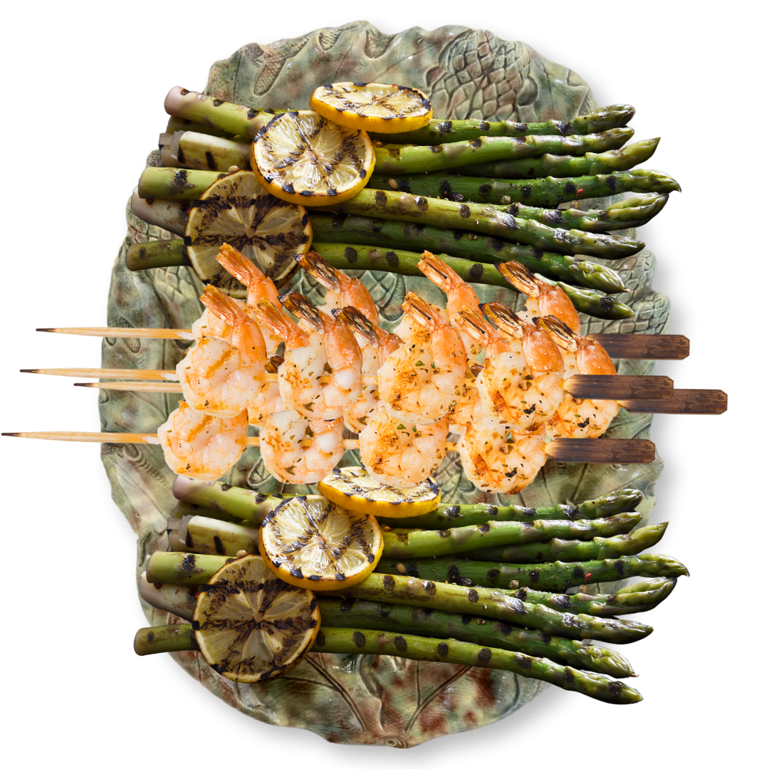 Antique French Majolica Asparagus & Artichoke Platter