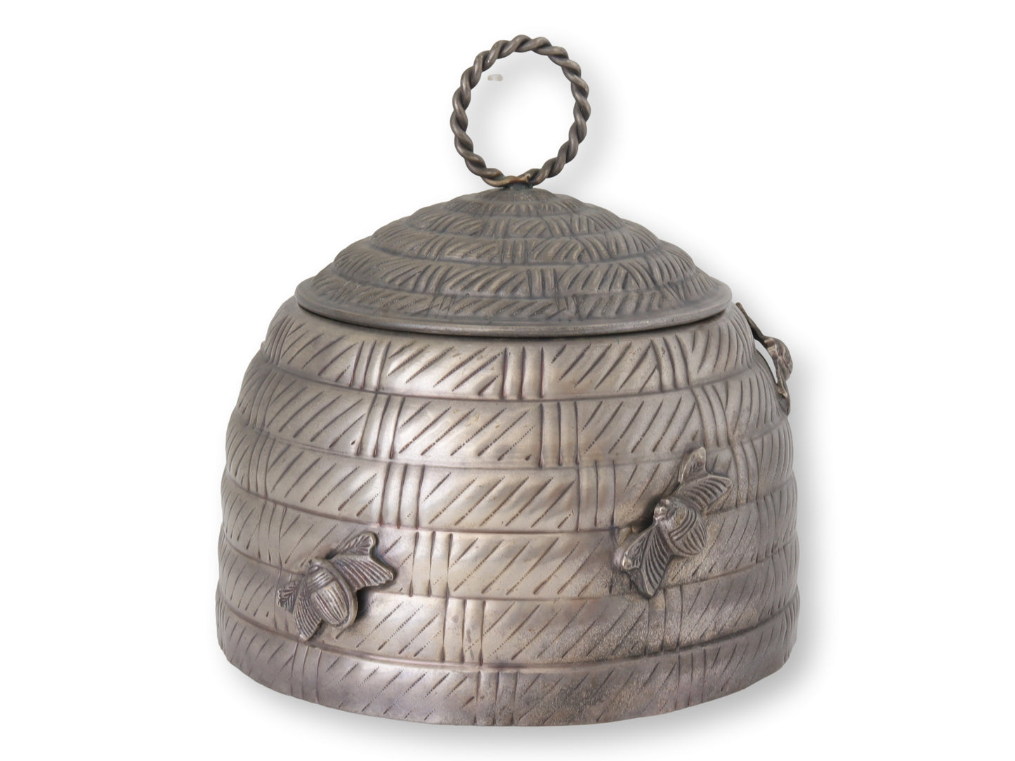 Vintage Metal Beehive Cookie Jar