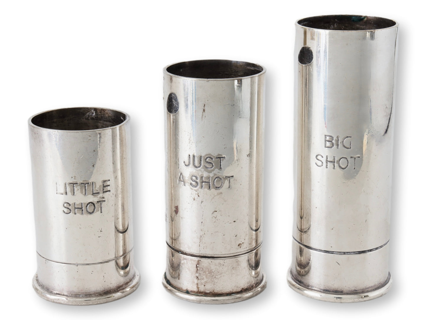 1920s Italian Silver-Plate Shotgun Shell Spirit Measures