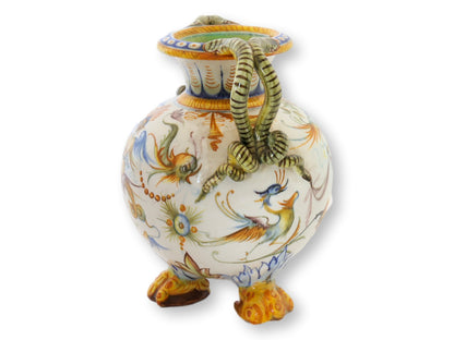 Italian Cantagalli Faience Maiolica Snake Vase