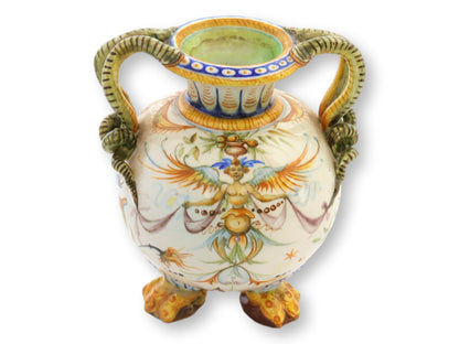 Italian Cantagalli Faience Maiolica Snake Vase