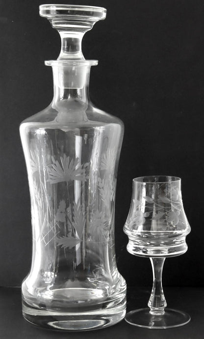 Heavy Crystal Decanter Set, 6 pcs