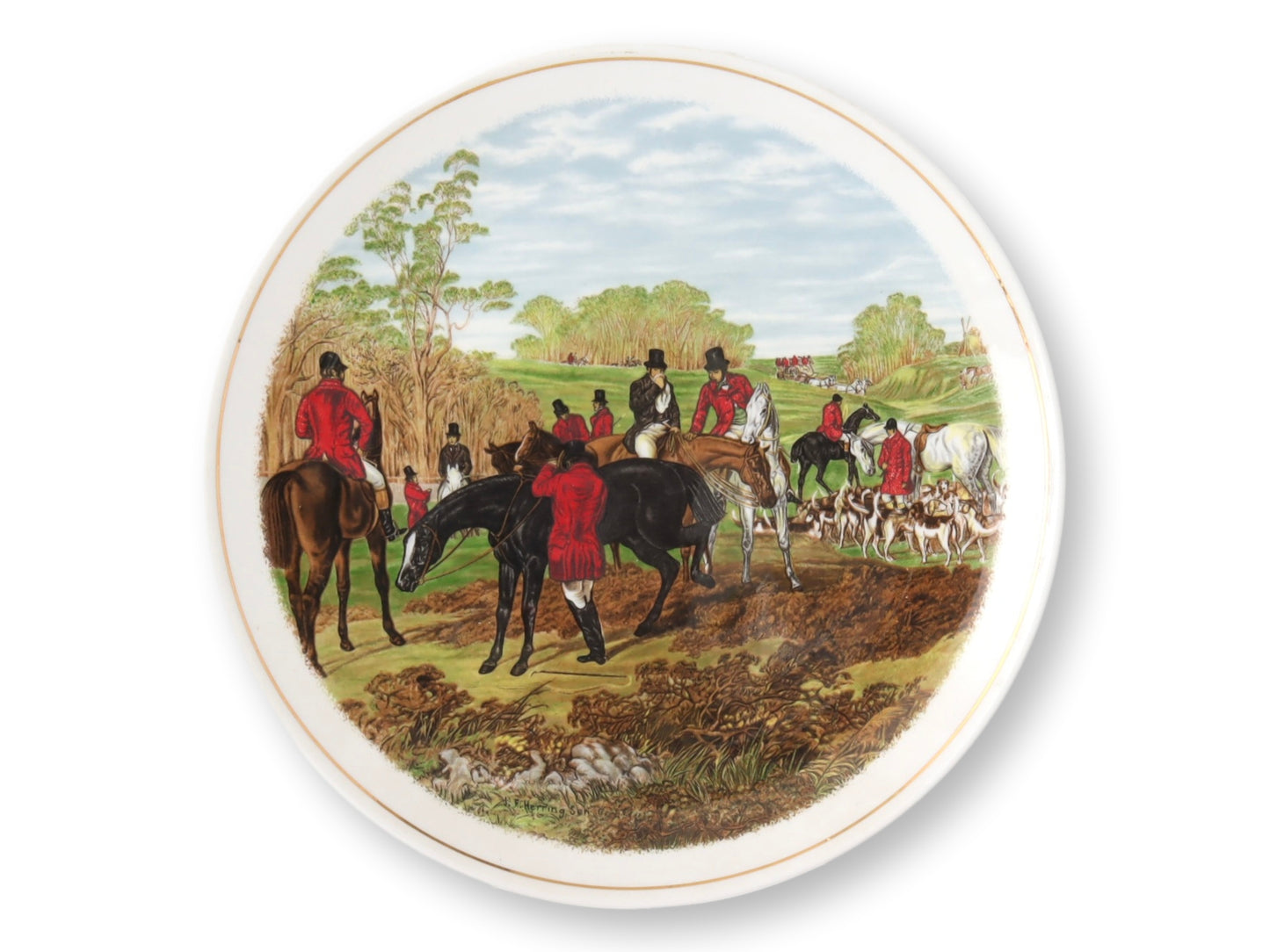 1960s J.F. Herring Sen. 'Famous Hunting Scenes' Plates, Set of 3