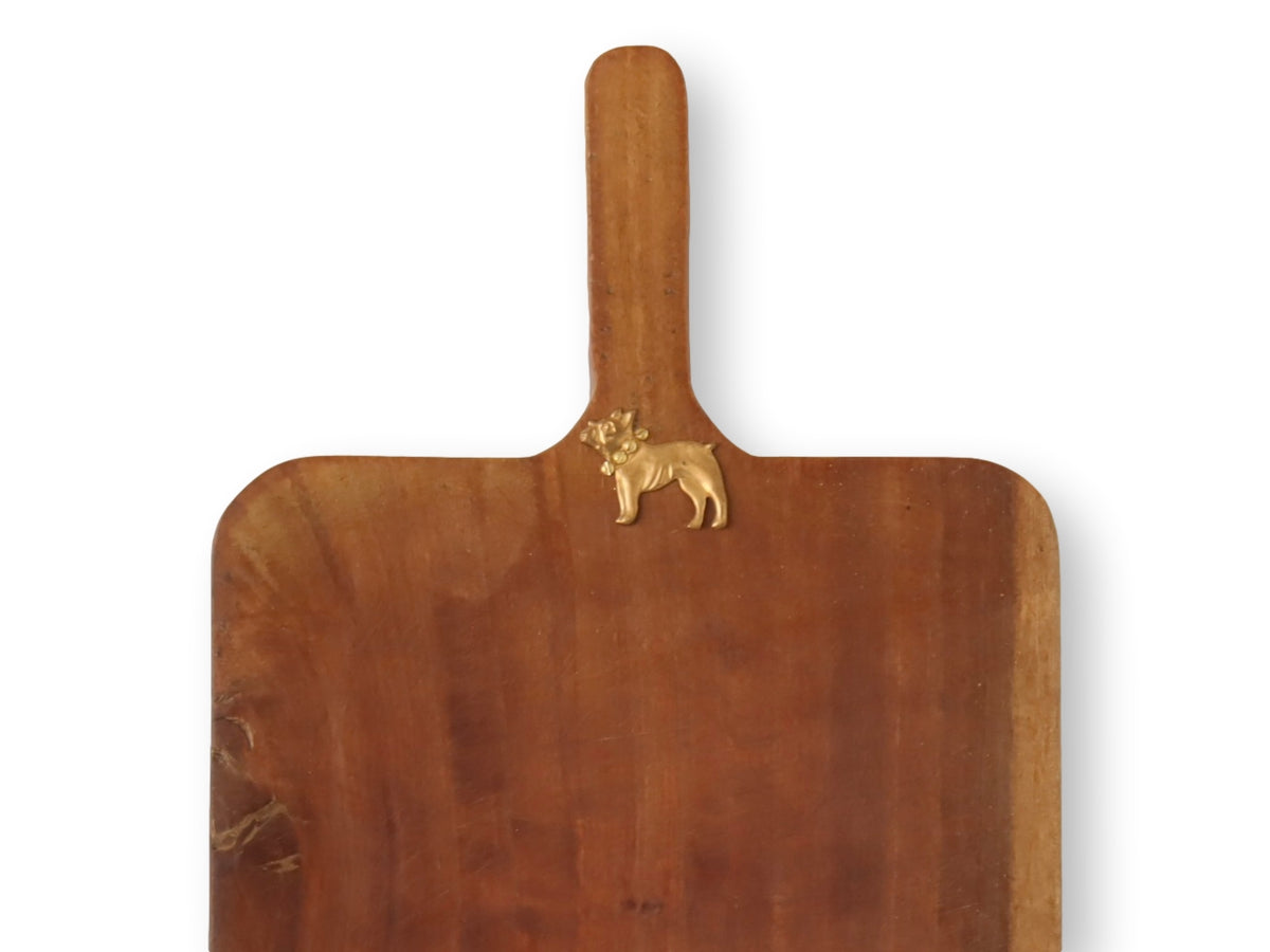Antique French Cutting Board w/ French Bulldog