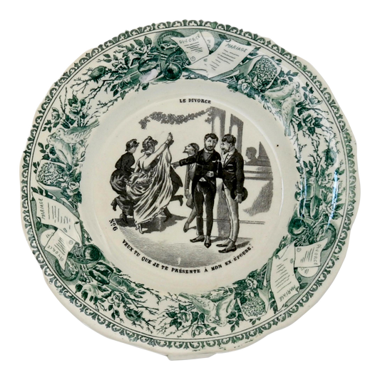 Antique French "Divorce" Plate