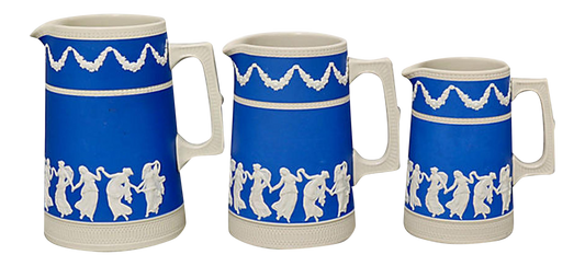 Antique Copeland Spode The Dancing Hour Jugs, Set of 3