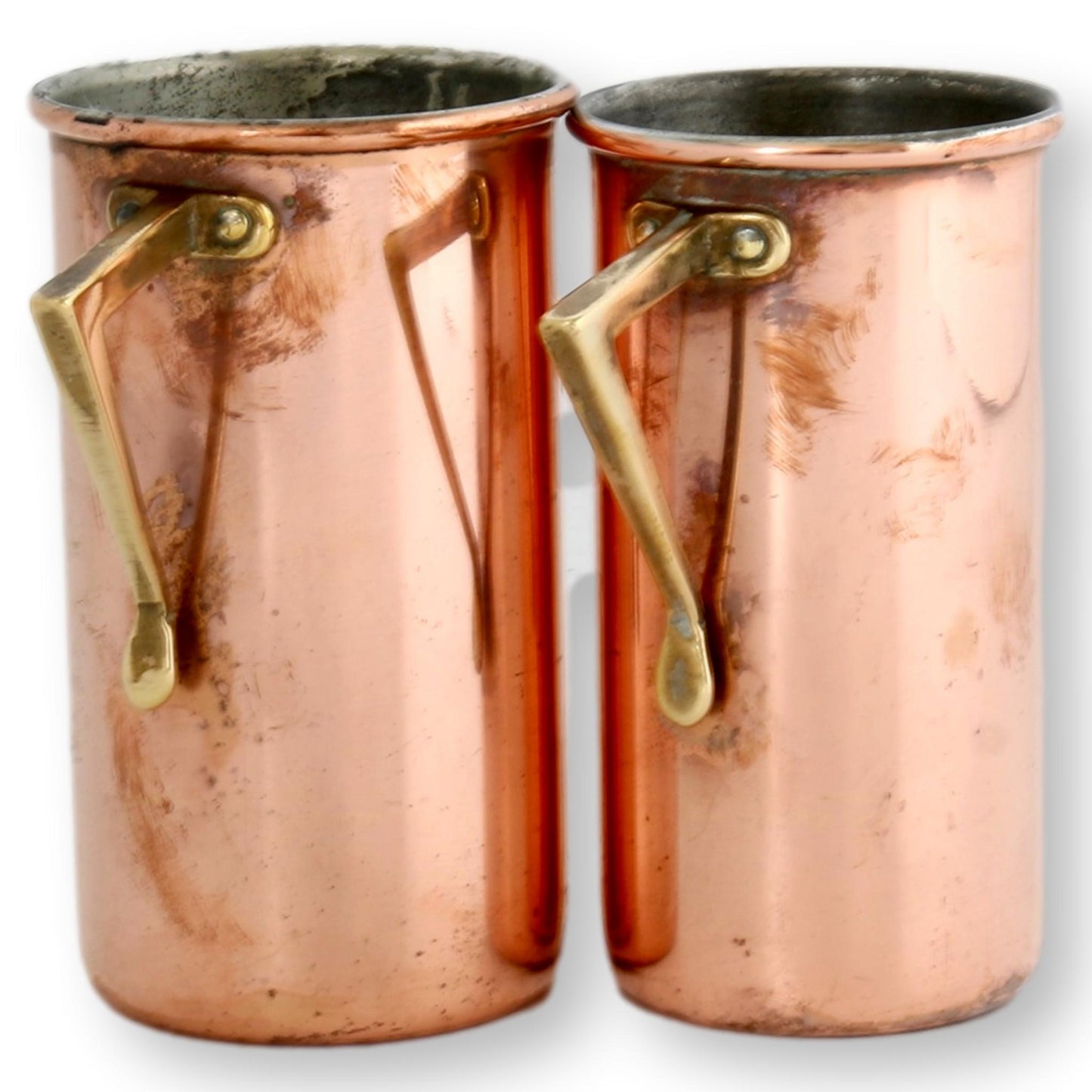 Vintage Mid-Century English Copper Grain Scoops, a Pair