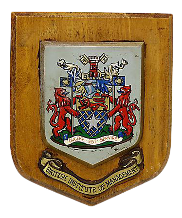 Midcentury British Institute of Management Coat of Arms Plaque