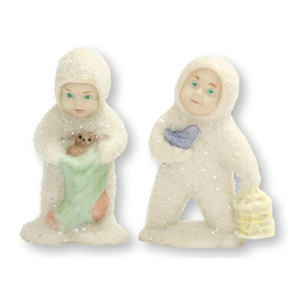 German Porcelain Snowbabies, a Pair