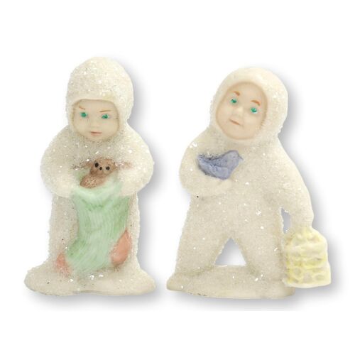 German Porcelain Snowbabies, a Pair