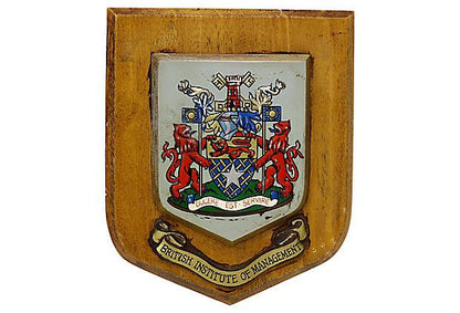 Midcentury British Institute of Management Coat of Arms Plaque