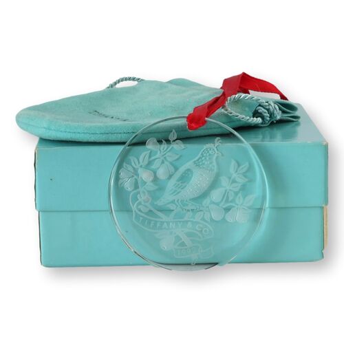 Tiffany & Co. “Partridge in a Pear Tree” Crystal Ornament – 1992