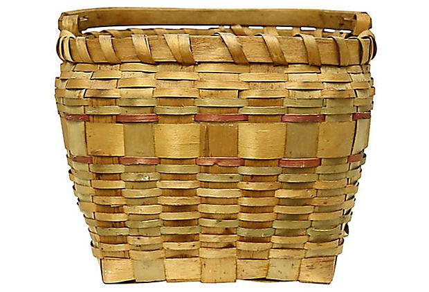 Late 20th Century Maine Indigenous Swing-Handle Basket