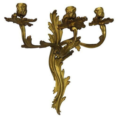 Antique French Gilded Wall Sconces, a Pair