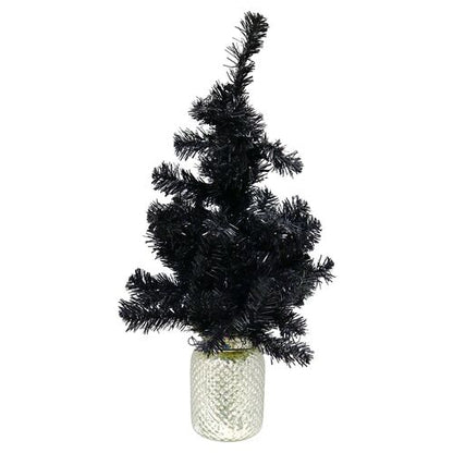 Vintage Black Christmas Tree in Mercury Glass